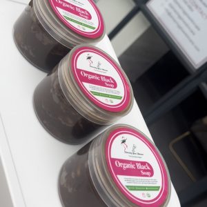 125g organic black soap jar